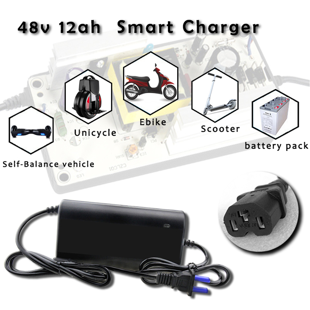 48V12AHlead acid battery charger for Electric scooter bike mobility Bicycle chip patch tech charger(图1)